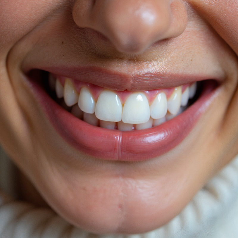 Imagen de una sonrisa perfecta creada con diseño digital, mostrando dientes blancos y alineados.